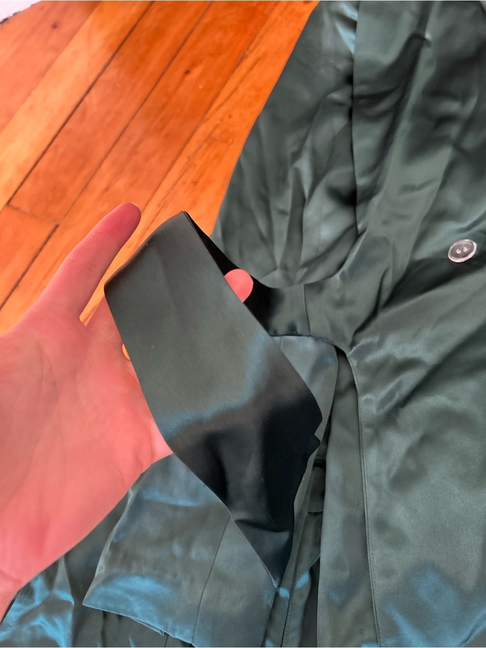 Lattelier Tie-Waist Blazer & Front Slit Trouser Set in Dark Green s/m - Picture 7 of 14